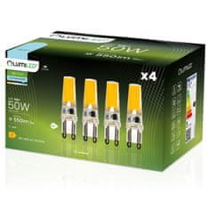 LUMILED 4x LED žiarovka G9 COB 5W = 50W 550lm 6000K Studená biela 360°