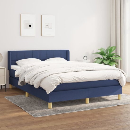 Petromila vidaXL Boxspring posteľ s matracom modrý 140x190 cm látka