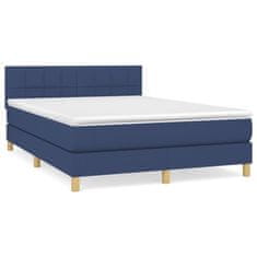 Petromila vidaXL Boxspring posteľ s matracom modrý 140x190 cm látka