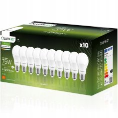 LUMILED 10x LED žiarovka E27 A60 10W = 75W 1055lm 4000K Neutrálna biela 260°