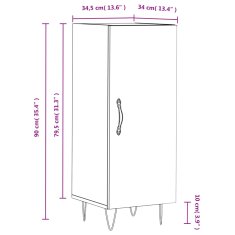 Petromila vidaXL Komoda lesklá biela 34,5x34x90 cm spracované drevo