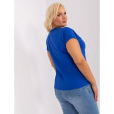 RELEVANCE Dámska blúzka s výstrihom do V plus size BENA kobaltová RV-BZ-8818.53_401092 Univerzálne