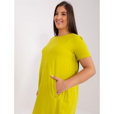 RELEVANCE Dámske plus size šaty s vreckami KATHLYN limetkovo zelená RV-SK-8768.17P_401098 Univerzálne