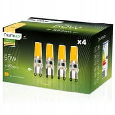 LUMILED 4x LED žiarovka G9 COB 5W = 50W 550lm 3000K Teplá biela 360° 