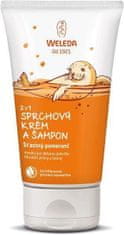 Weleda 2 v 1 Sprchový krém a šampón, Šťastný pomaranč 150 ml