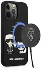 Karl Lagerfeld Kryt iPhone 13 Pro / 13 6,1" hardcase Black Silicone Karl & Choupette Magsafe (KLHMP13LSSKCK)