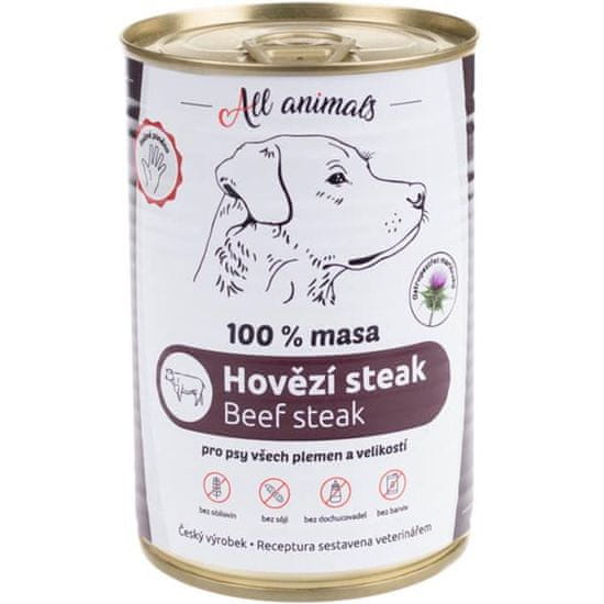 All Animals konz. pre psov hovädzí steak 400g