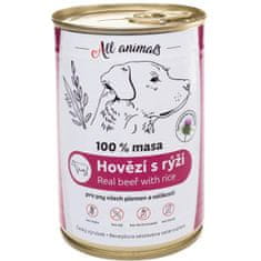 All Animals konz. pre psy hov.mleté s ryžou 400g