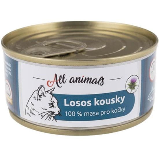 All Animals konz. pre mačky losos kúsky 90g