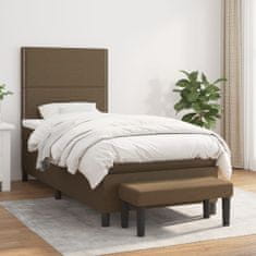 Petromila vidaXL Boxspring posteľ s matracom tmavohnedá 90x190 cm látka