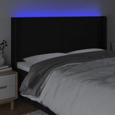 Vidaxl Čelo postele s LED čierne 183x16x118/128 cm látka