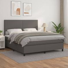 Petromila vidaXL Boxspring posteľ s matracom sivá 180x200 cm umelá koža