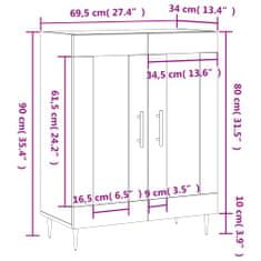 Petromila vidaXL Komoda hnedý dub 69,5x34x90 cm kompozitné drevo