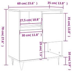 Petromila vidaXL Komoda sivý dub sonoma 60x35x70 cm spracované drevo