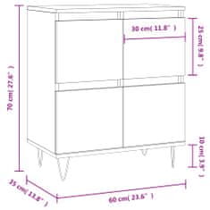 Petromila vidaXL Komoda dymový dub 60x35x70 cm spracované drevo