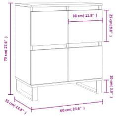 Petromila vidaXL Komoda vysoký lesk biela 60x35x70 cm spracované drevo