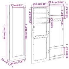 Petromila vidaXL Zrkadlová skrinka na šperky nástenná čierna 30x8,5x90 cm