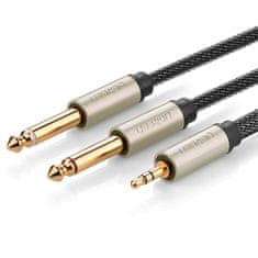 shumee Káblový audio rozbočovač mini jack 3,5 mm - 2x jack 6,35 mm 1 m sivý