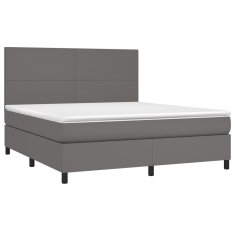 Petromila vidaXL Boxspring posteľ s matracom sivá 180x200 cm umelá koža