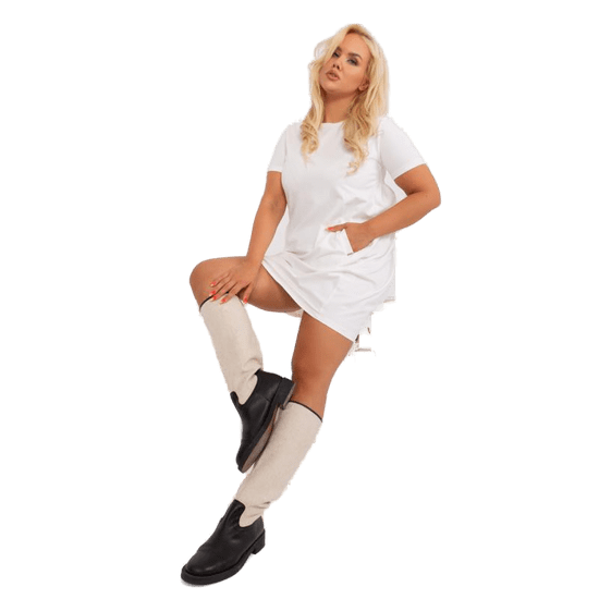 RELEVANCE Dámske plus size bavlnené šaty BENOTA ecru RV-SK-8768.17P_401058 Univerzalne