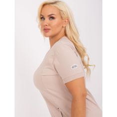 RELEVANCE Dámske plus size bavlnené šaty IVAH béžová RV-SK-8899.14P_401099 Univerzálne