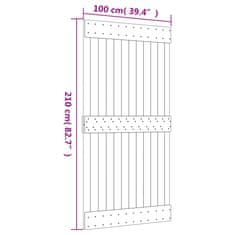 Vidaxl Posuvné dvere so sadou kovania 100x210 cm borovicový masív