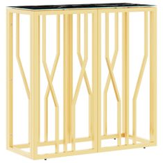 Petromila vidaXL Konzolový stolík zlatý 70x30x70 cm nehrdzavejúca oceľ a sklo