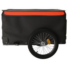 Vidaxl Vozík za bicykel, čierno oranžový 45 kg, železo