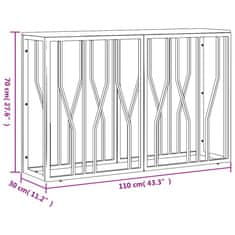 Vidaxl Konzolový stolík strieborný nerezová oceľ a akáciový masív