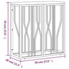Petromila vidaXL Konferenčný stolík strieborný nehrdzavejúca oceľ a recykl.masív