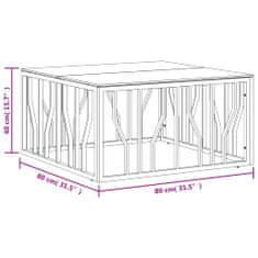 Vidaxl Konferenčný stolík strieborný 80x80x40 cm nerezová oceľ a sklo