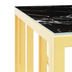 Petromila vidaXL Konferenčný stolík zlatý 50x50x50 cm nehrdzavejúca oceľ a sklo