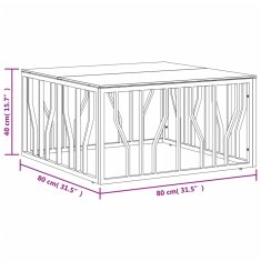 Vidaxl Konferenčný stolík zlatý 80x80x40 cm nerezová oceľ a sklo