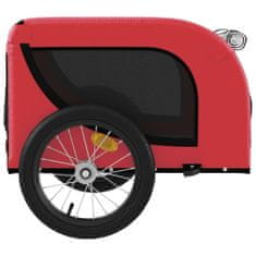 Vidaxl Príves na bicykel pre psa červeno-čierna oxfordská látka železo