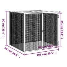 Petromila vidaXL Klietka pre kurčatá strecha svetlo šedá 103x98x90 cm poz. oceľ