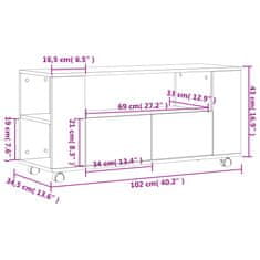 Vidaxl TV skrinka biela 102x34,5x43 cm kompozitné drevo