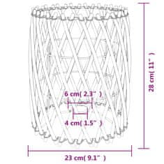 Vidaxl Tienidlo na lampu hnedé Ø23x28 cm prútené