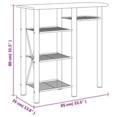 Vidaxl 3-dielna barová súprava sivo-hnedá kompozitné drevo a železo