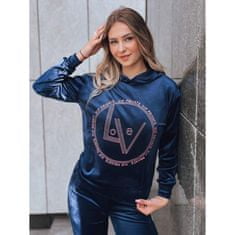 Dstreet Dámska velúrová súprava VIP PRIVATE tmavomodrá ay0867 L-XL