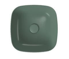 CERSANIT Larga, umývadlo na dosku 38x38x13,5 cm, zelená matná, K677-061