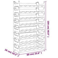 Vidaxl Stohovateľný stojan na víno na 48 fliaš PP