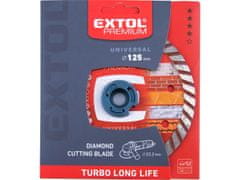 Extol Premium Kotúč diamantový rezný, turbo Long Life - suché i mokré rezanie, 125x22,2x2,3mm