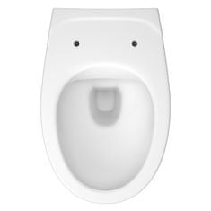 CERSANIT Cersania SimpleOn, závesná WC misa 52,5x36x37,5 cm + sedátko s pomalým zatváraním z duroplastu, horizontálny odpad, biela, S701-554