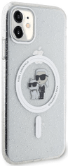 Karl Lagerfeld Kryt KLHMN61HGKCNOT iPhone 11 / Xr 6.1" transparent hardcase Karl&Choupette Glitter MagSafe (KLHMN61HGKCNOT)