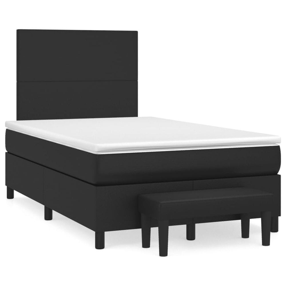 Vidaxl Boxspring posteľ s matracom čierna 120x200 cm umelá koža