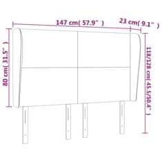 Vidaxl Čelo postele so záhybmi tmavomodrá 147x23x118/128 cm zamat