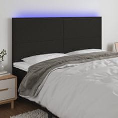 Vidaxl Čelo postele s LED čierne 160x5x118/128 cm látka