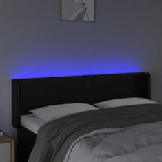 Vidaxl Čelo postele s LED čierne 147x16x78/88 cm umelá koža