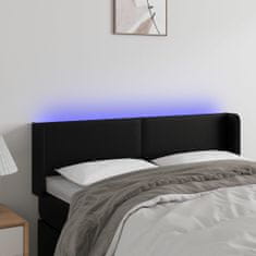 Vidaxl Čelo postele s LED čierne 147x16x78/88 cm umelá koža