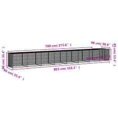 Petromila vidaXL Klietka pre kurčatá strecha bledosivá 803x98x90 cm poz. oceľ